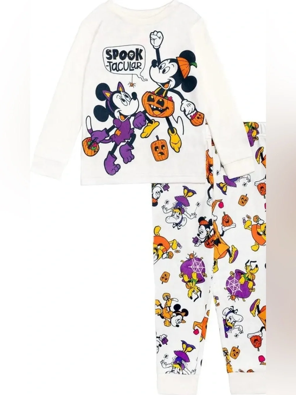 Disney Kids' 'Spook-tacular' Mickey & Friends Halloween Pajama Set Unisex 4T NWT